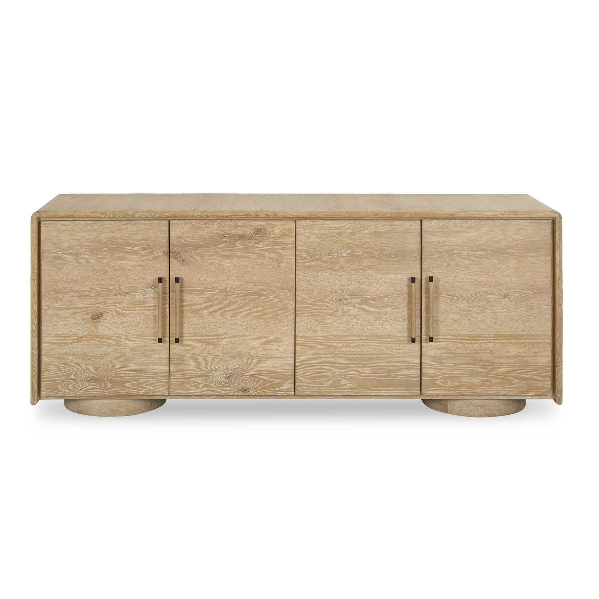 Evanston 4 Door Natural Oak Cabinet Woodtone - Light Brown by Uttermost - View 1