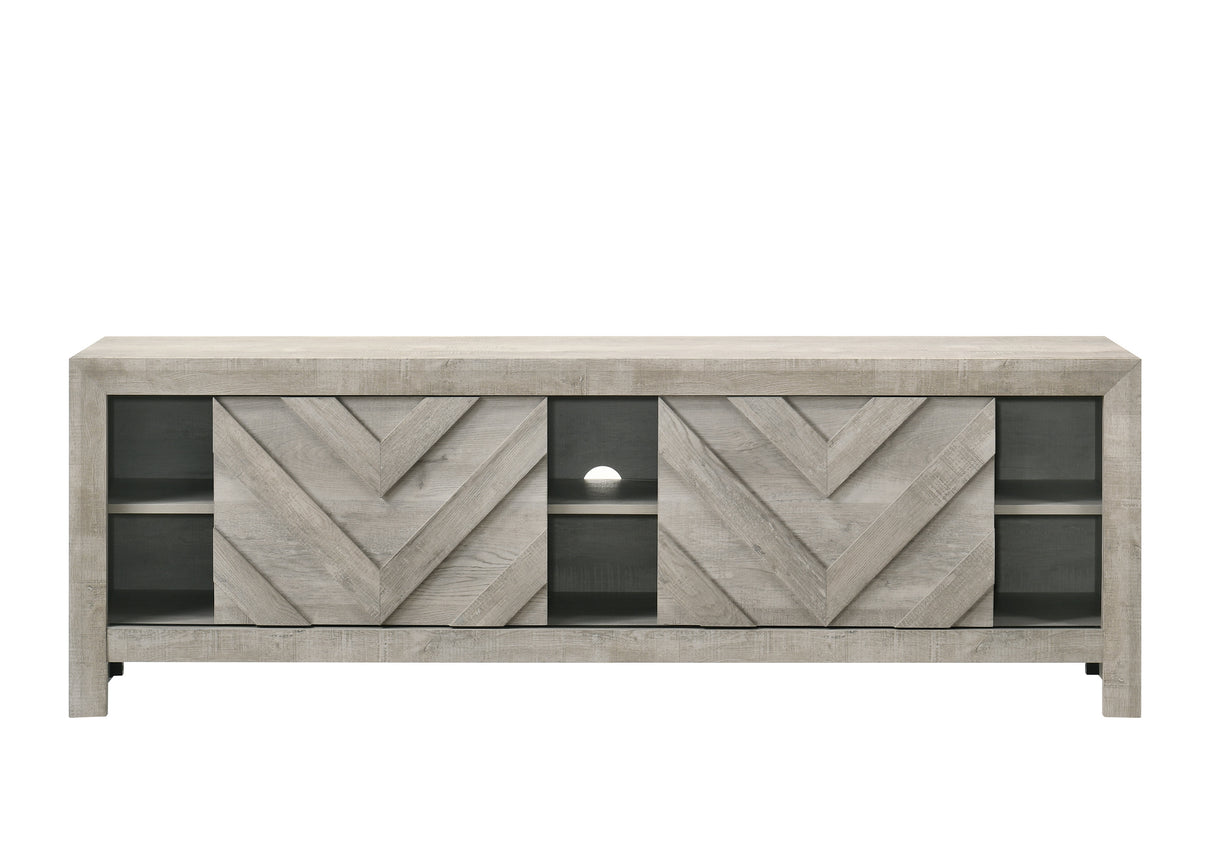 1pc Rustic Geometric Design Contemporary Traditional Interiors Entertainment Console TV Stand Living Room Furniture - sold by Home Elegance USA