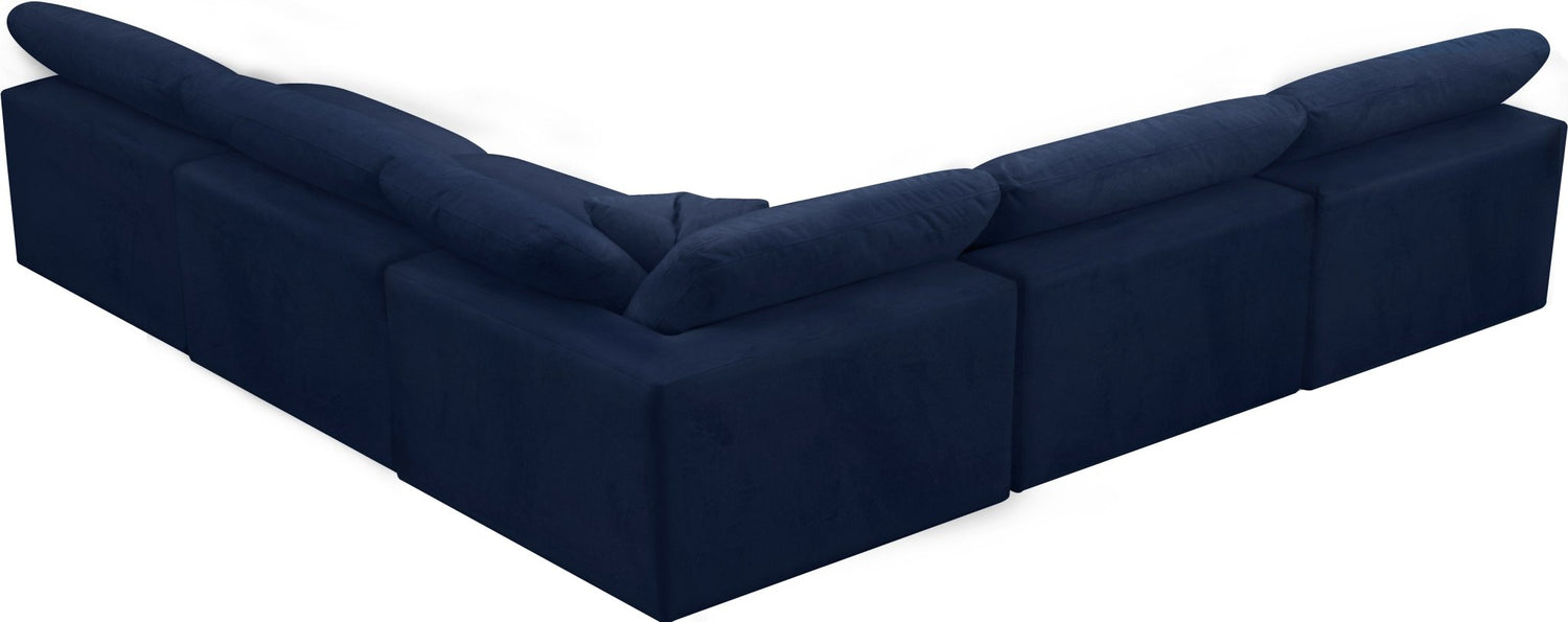 Cozy - Modular Sectional Cloud 5 Piece - Navy - Fabric | Home Elegance USA