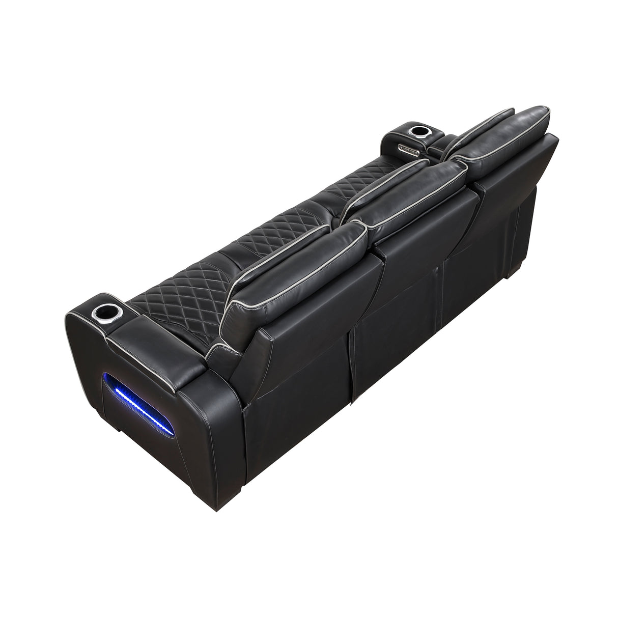 Fairway 2-Piece Power Reclining Sofa & Loveseat in Black Faux Leather | Homelegance - Home Elegance USA