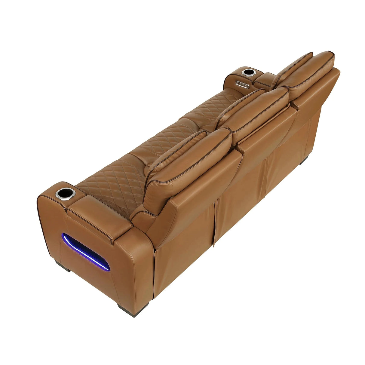 Fairway 3-Piece Power Reclining Sofa, Loveseat, and Chair Set in Brown Leather | Homelegance