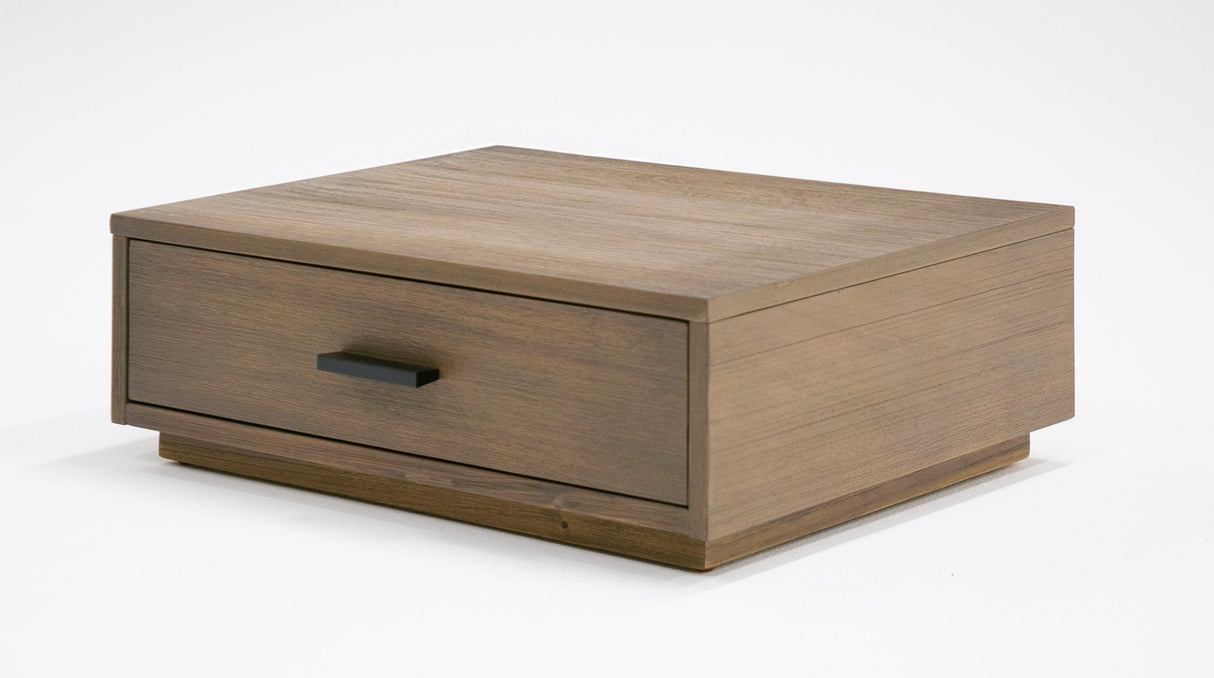 Queen Fantasia - Contemporary Walnut & Grey Bed with Two Nightstands - View Image 1