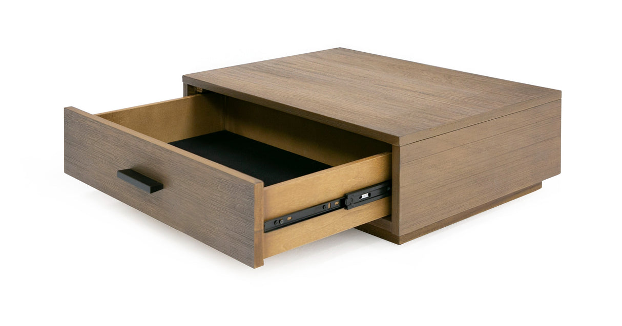 Queen Fantasia - Contemporary Walnut & Grey Bed with Two Nightstands - View Image 1