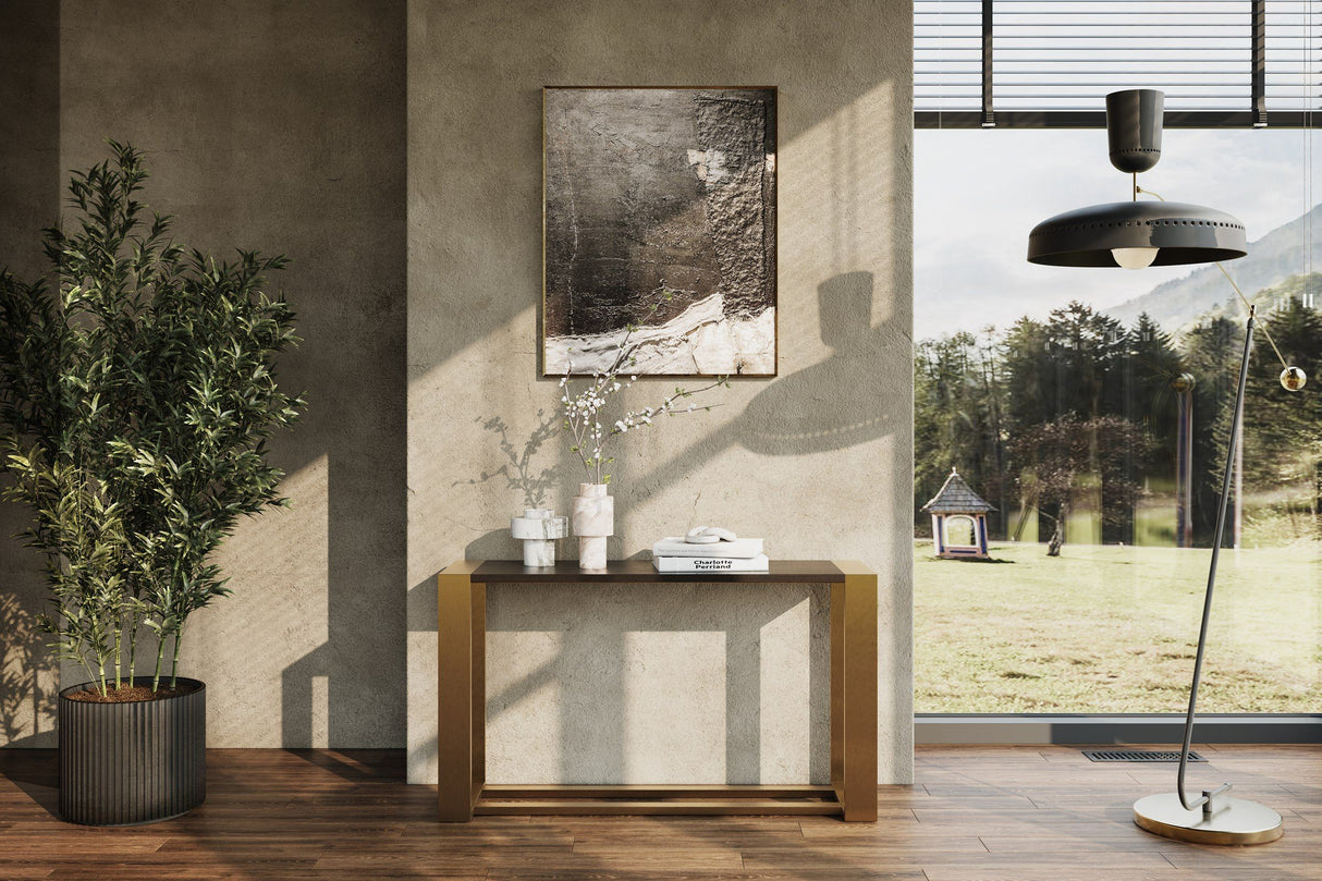 Modrest Fauna - Modern Wenge and Brass Console Table
