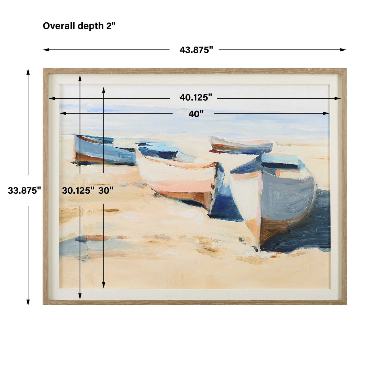 Beached Boats Framed Print - Light Brown by Uttermost - View 7