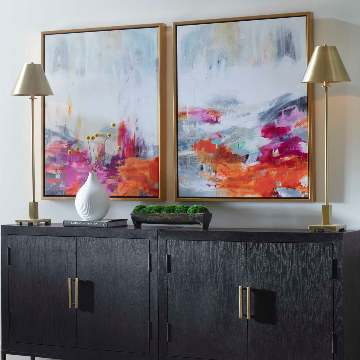 Color Theory Framed Abstract Art (Set of 2) - White / Pink by Uttermost - View 3