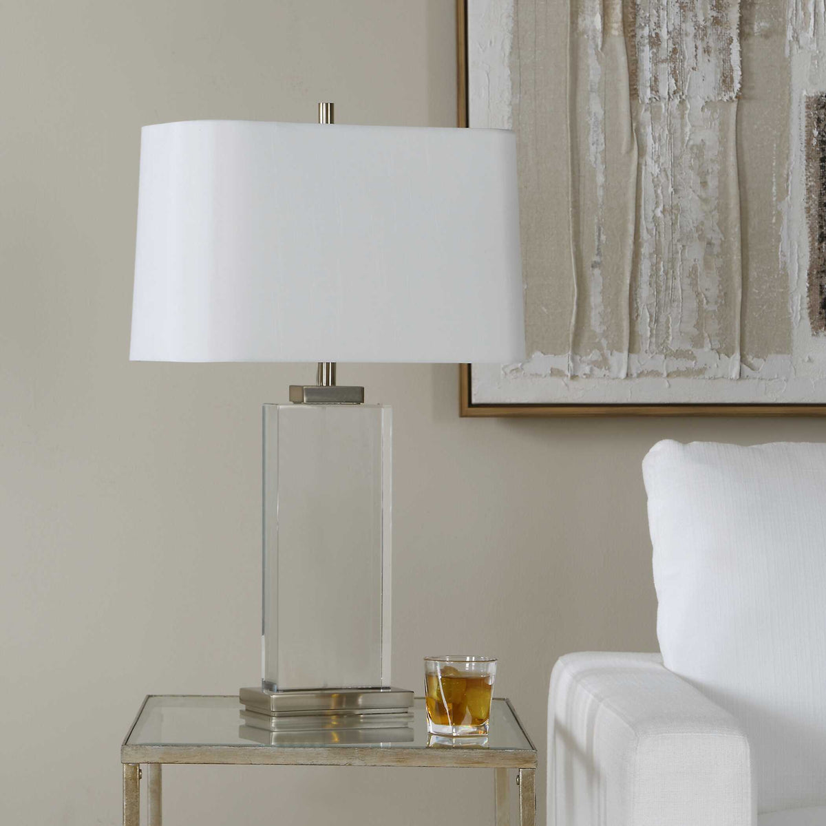 Genevieve Crystal Table Lamp Brass / Gold - Silver by Uttermost - View 3