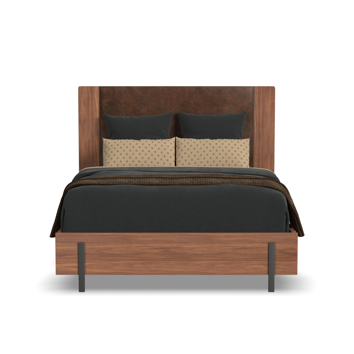 Lincoln Queen Upholstered Bed - Warm Walnut | Flexsteel