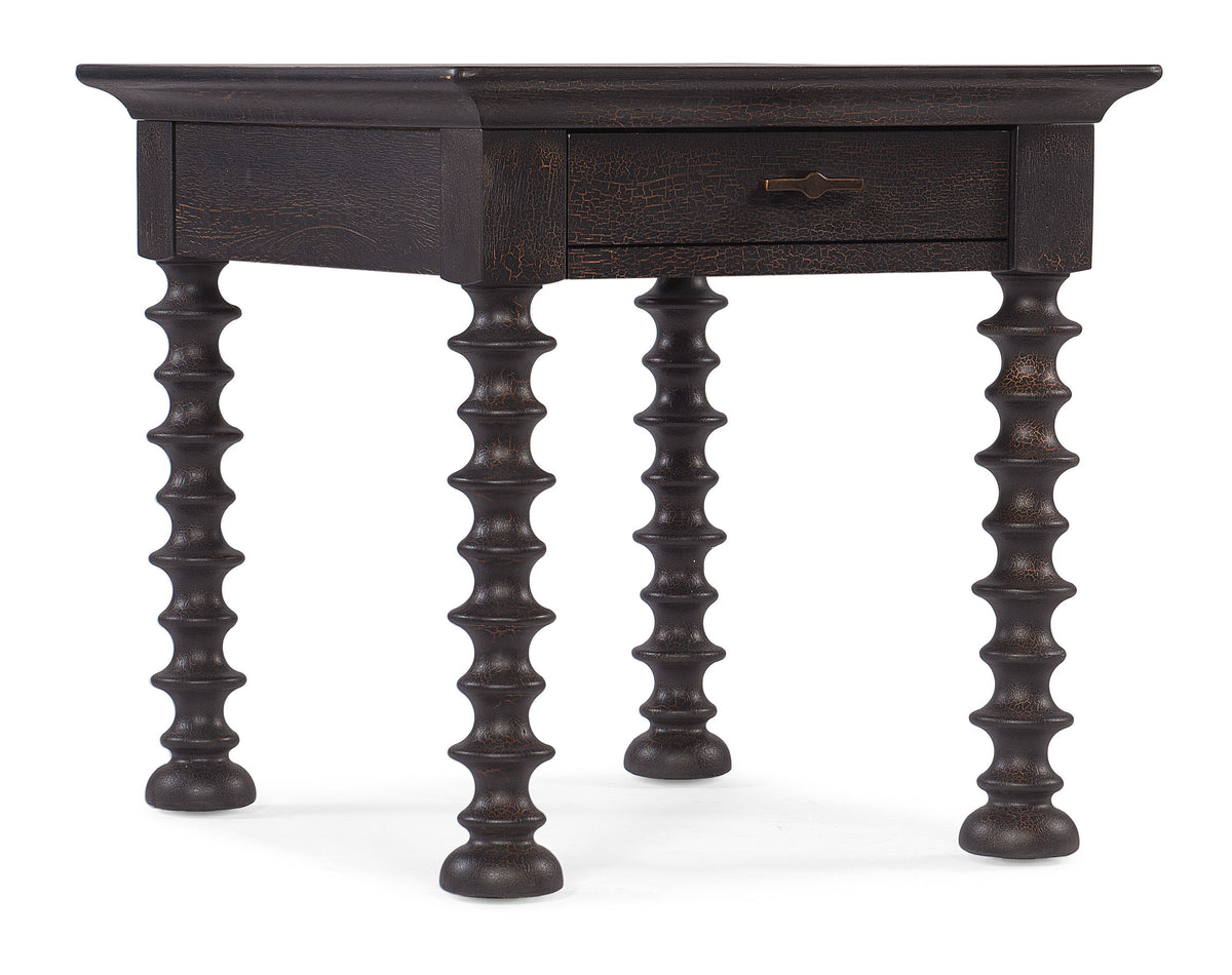 Big Sky Turned Leg End Table - Black by Hooker Furniture - View 1