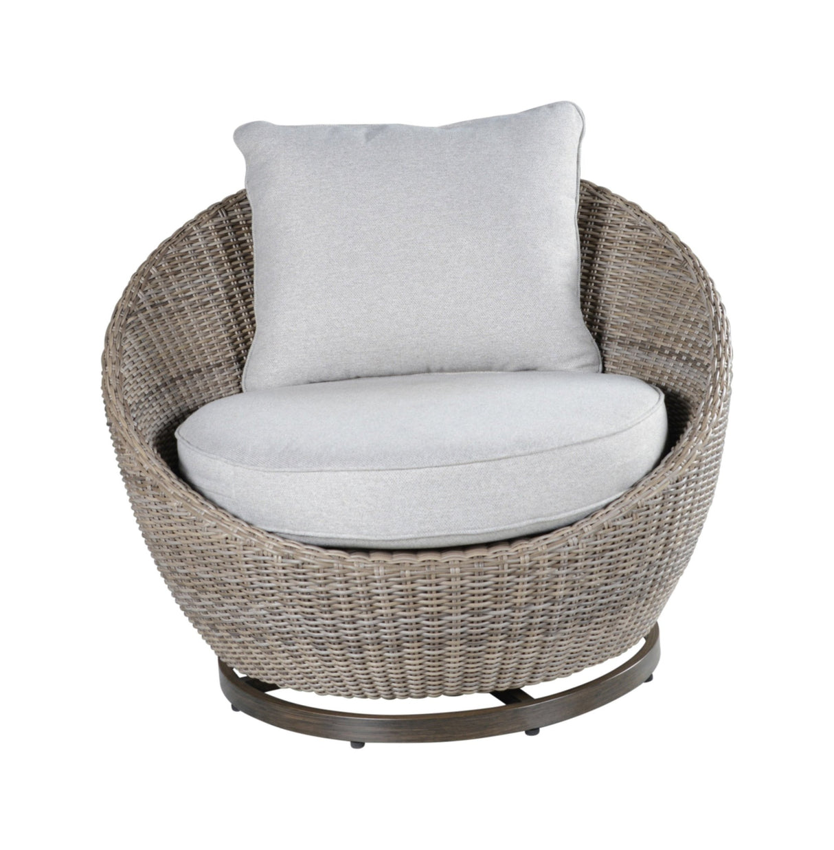 Cozy Outdoor Set - Swivel Woven Chairs, Side Table - All - Weather Resin Wicker, Powder - Coated Aluminum, Fully Assembled | Home Elegance USA