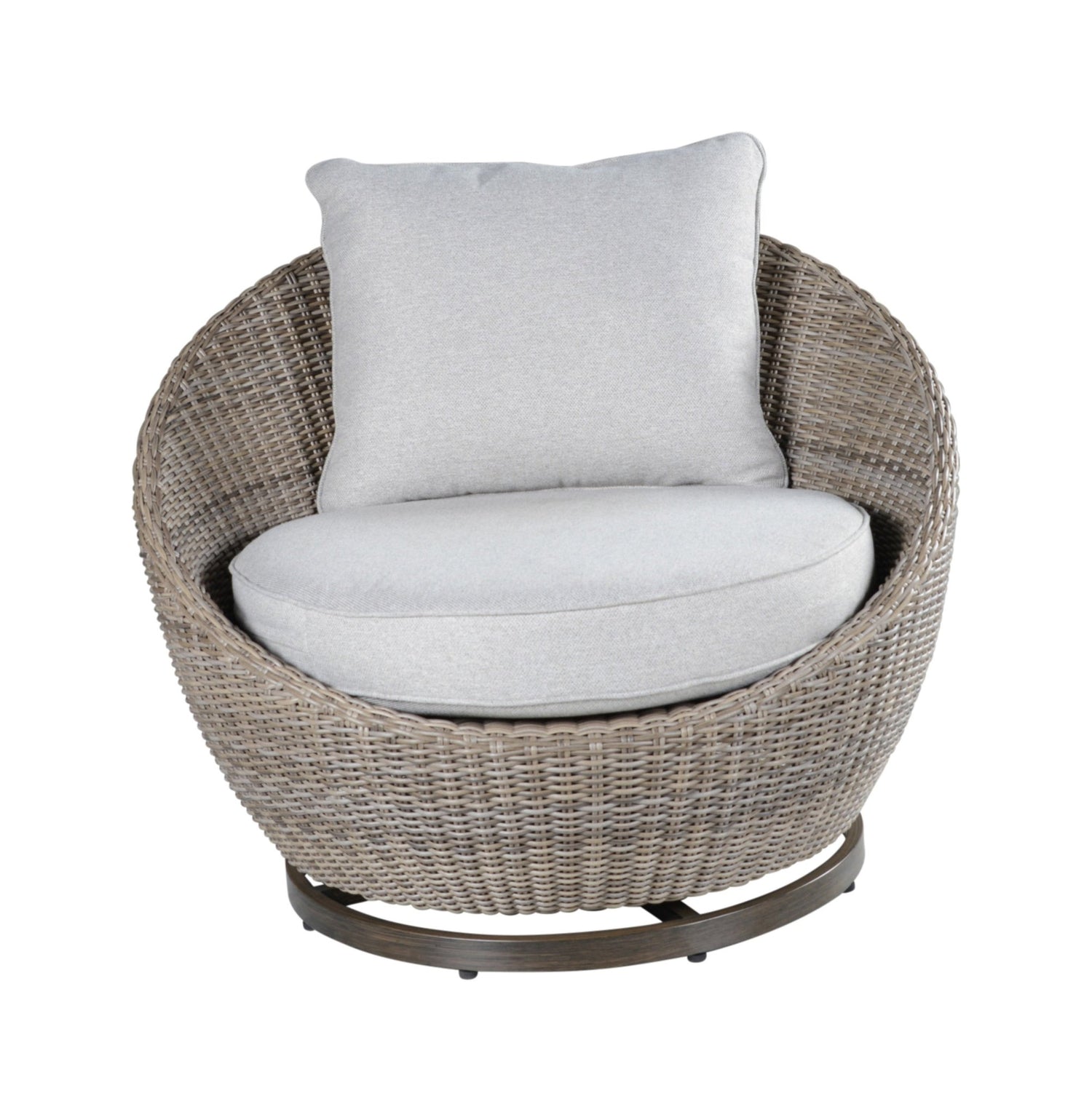 Cozy Outdoor Set - Swivel Woven Chairs, Side Table - All - Weather Resin Wicker, Powder - Coated Aluminum, Fully Assembled | Home Elegance USA