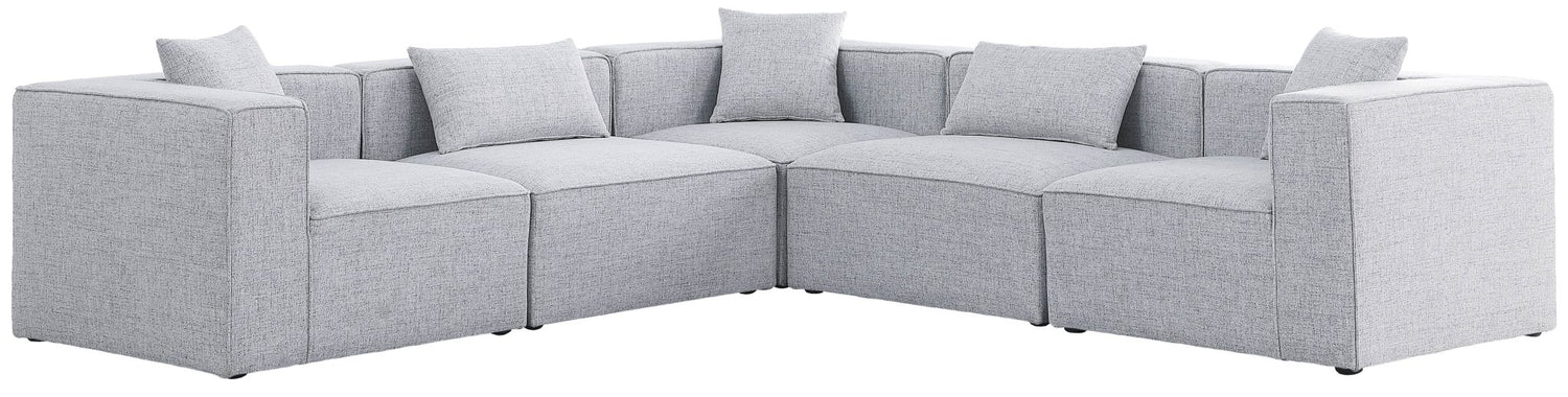 Cube - Modular Sectional 5 Piece - Gray - Modern & Contemporary | Home Elegance USA