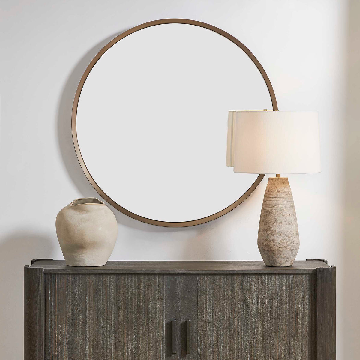 Torrado Round Mirror - Bronze by Uttermost - View 2