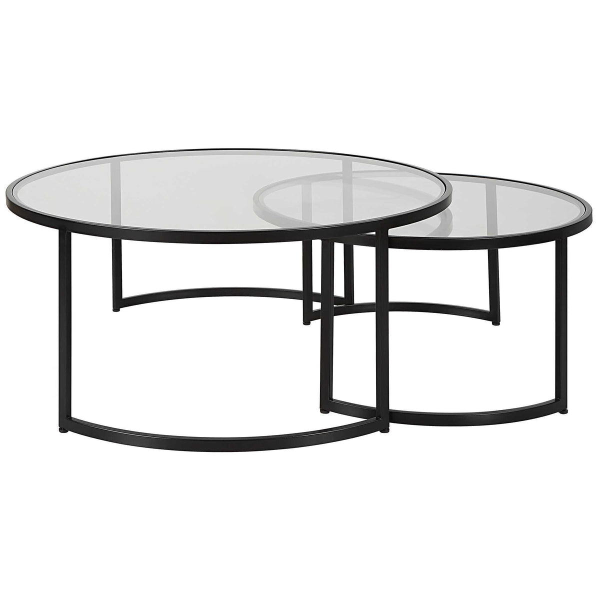 Rhea Nesting Coffee Tables (Set of 2) - Black by Uttermost - View 5