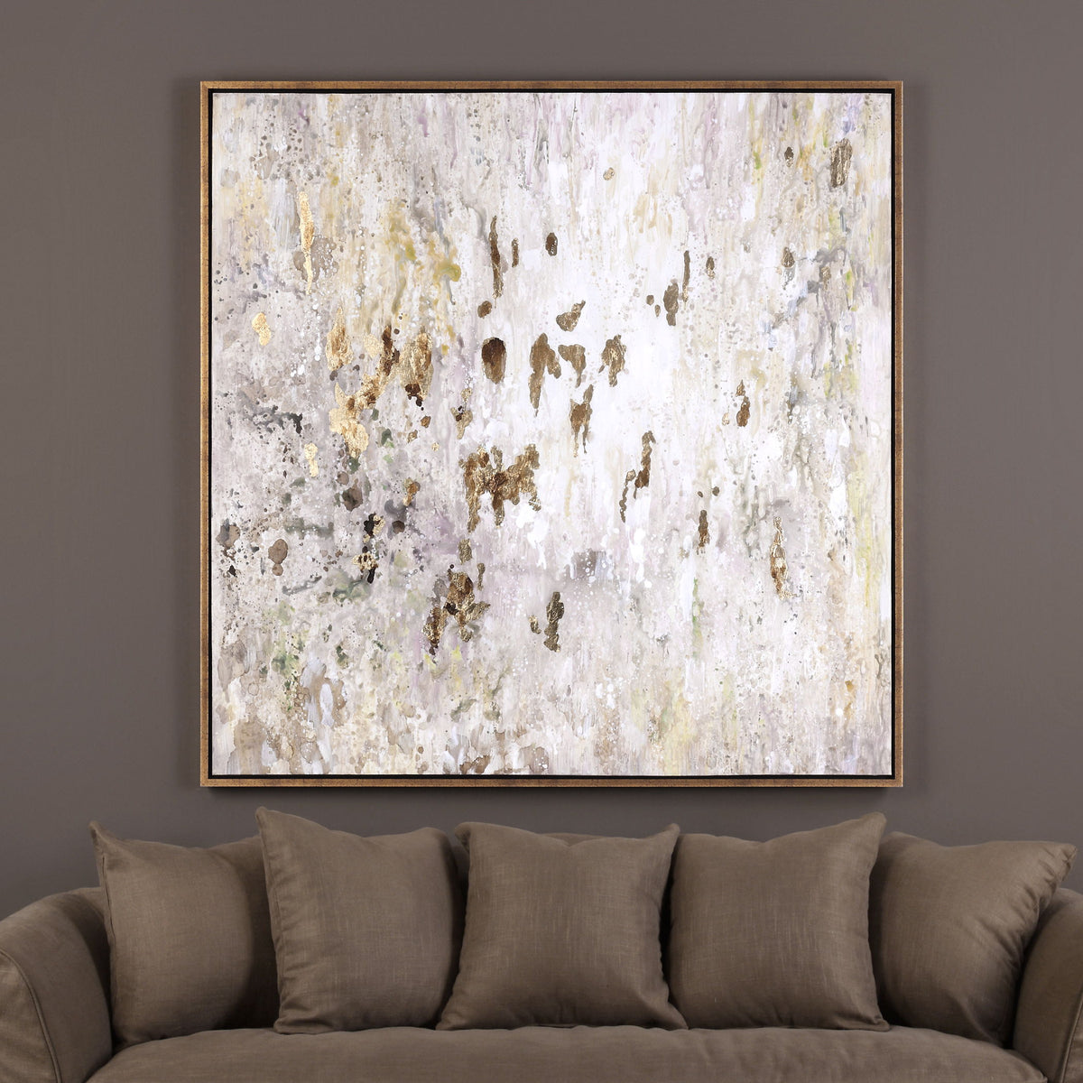 Golden Raindrops Modern Abstract Art - Beige / Light Brown by Uttermost - View 4