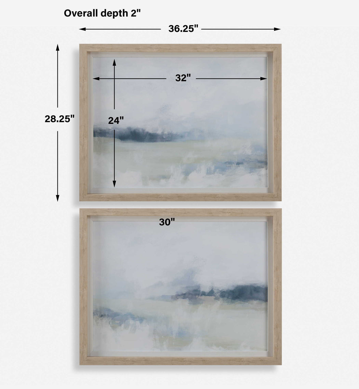 Breezy Vista Vista Framed Prints (Set of 2) - Light Blue by Uttermost - View 8