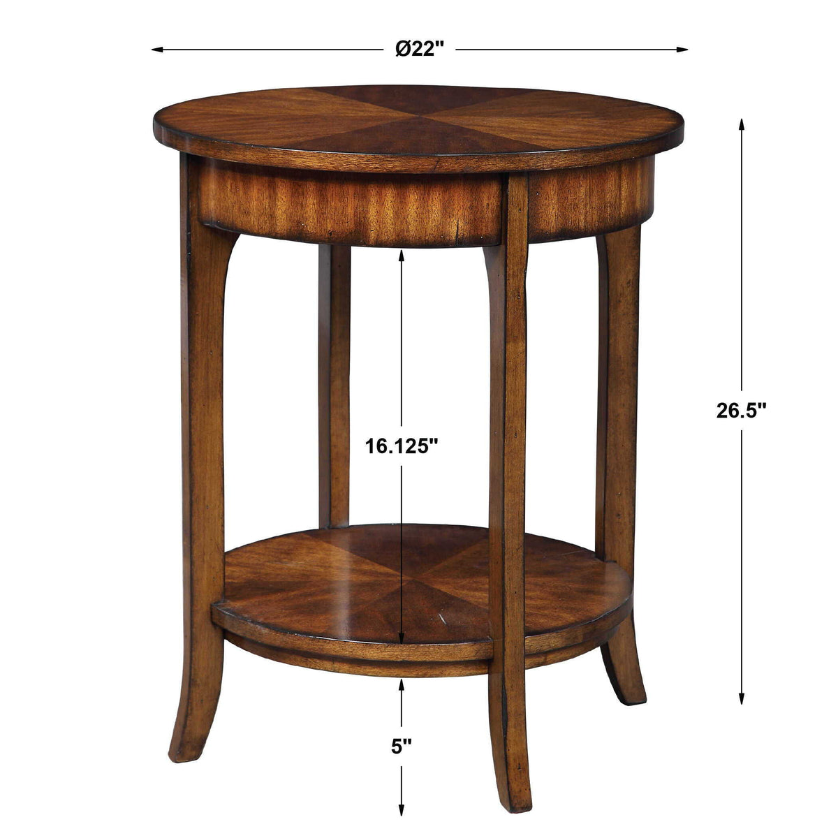 Carmel Round Lamp Table - Dark Brown by Uttermost - View 6