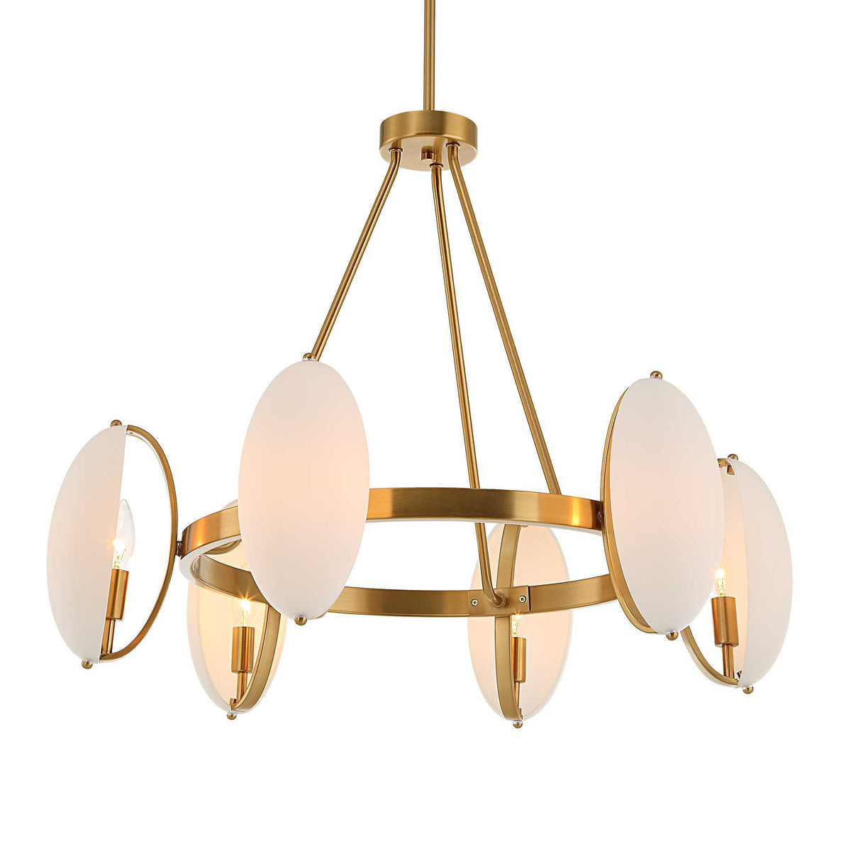 Oviform 6 Light Round Chandelier - Gold by Uttermost - View 4