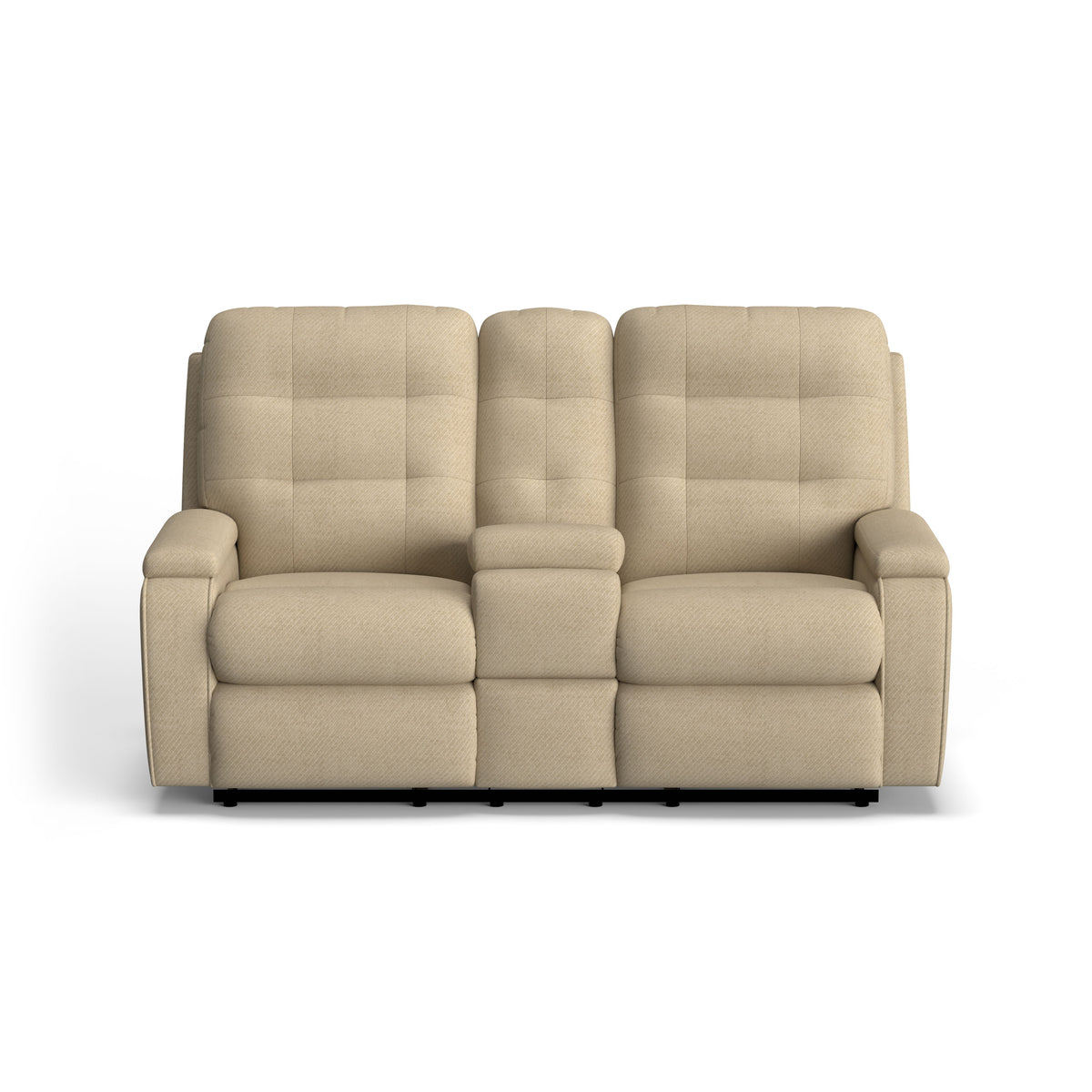 Kerrie Transitional Fabric Reclining Loveseat With Console | Flexsteel