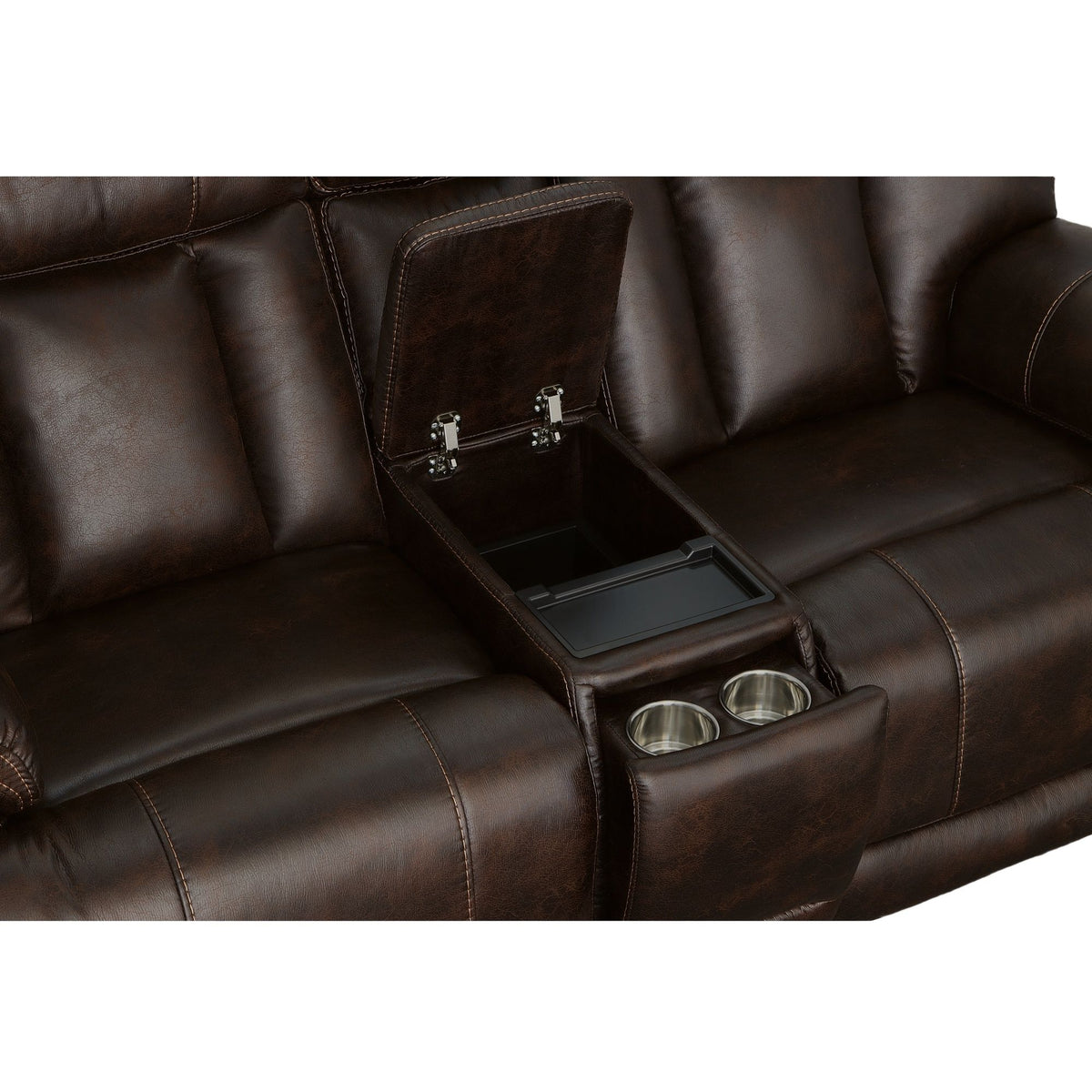 Clive Power Reclining Loveseat With Console, Power Headrests & Lumbar - Clove | Flexsteel