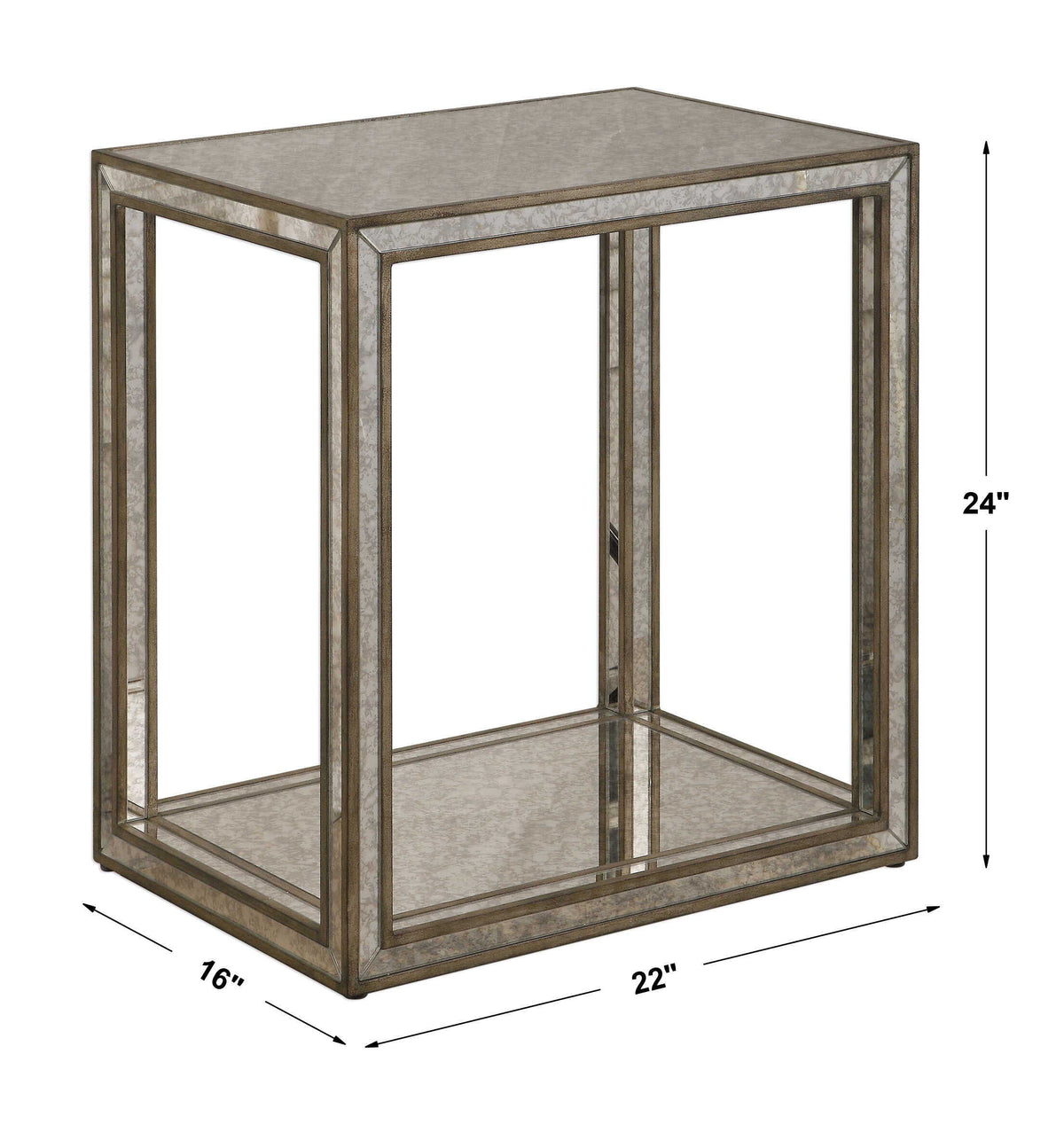 Julie Mirrored End Table - Silver by Uttermost - View 6