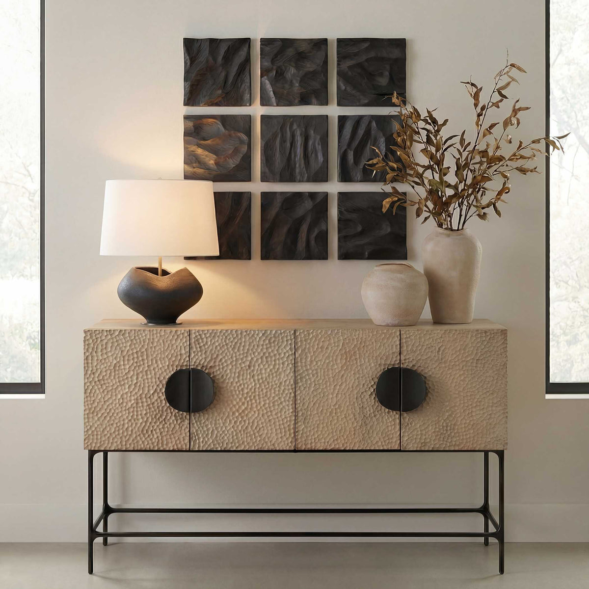 Malosi Wood Wall Decor (Set of 9) - Black by Uttermost - View 2