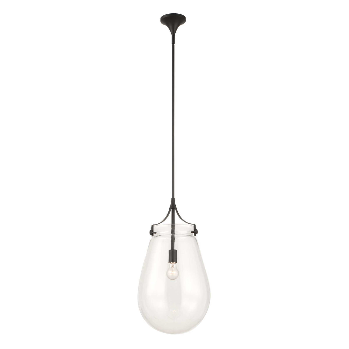 Dewdrop 1 Light Glass Shade Pendant - Black by Uttermost - View 8