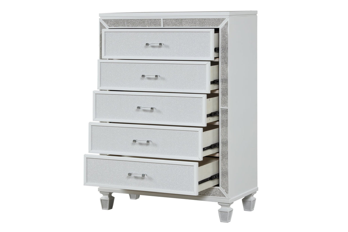 Crystal Chest Made with Wood and Finished in White | Home Elegance USA