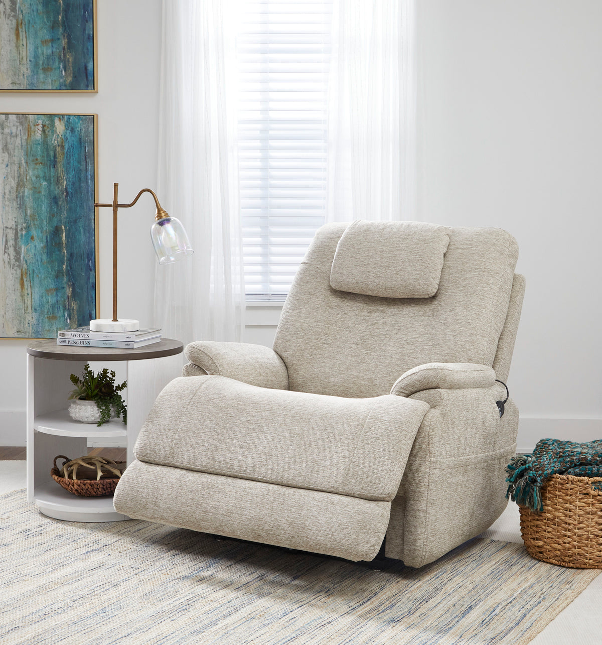 Zecliner Model 2+ Power Lift Sleep Recliner With Power Headrest, Lumbar, Heat & Massage - Shell | Flexsteel
