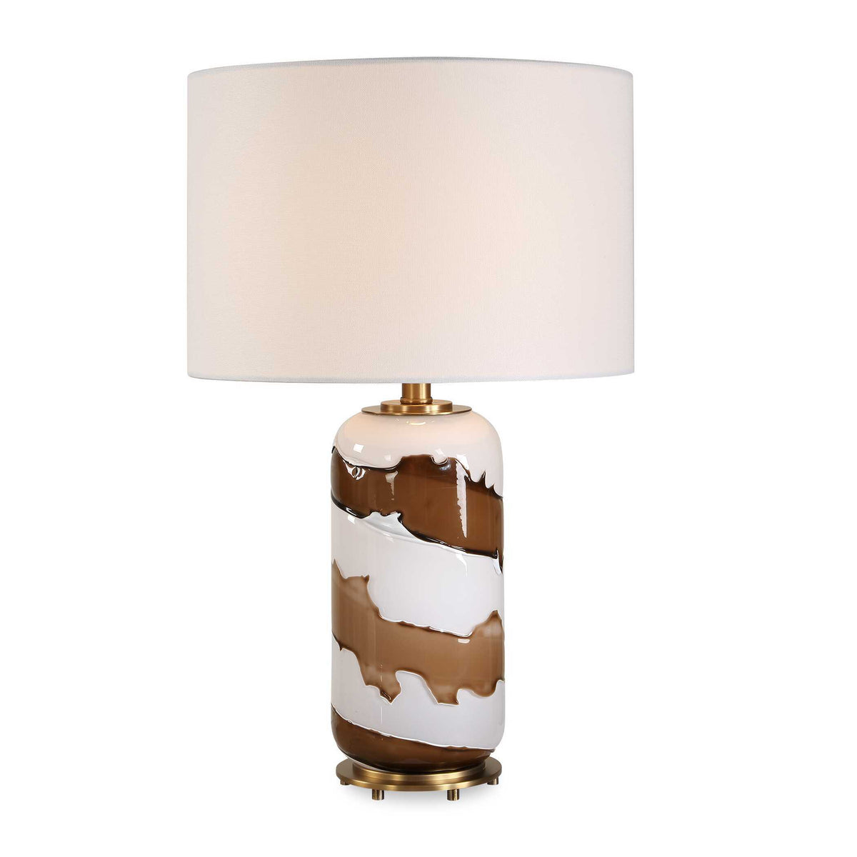 Ararat Swirl Table Lamp - Dark Brown / White by Uttermost - View 1