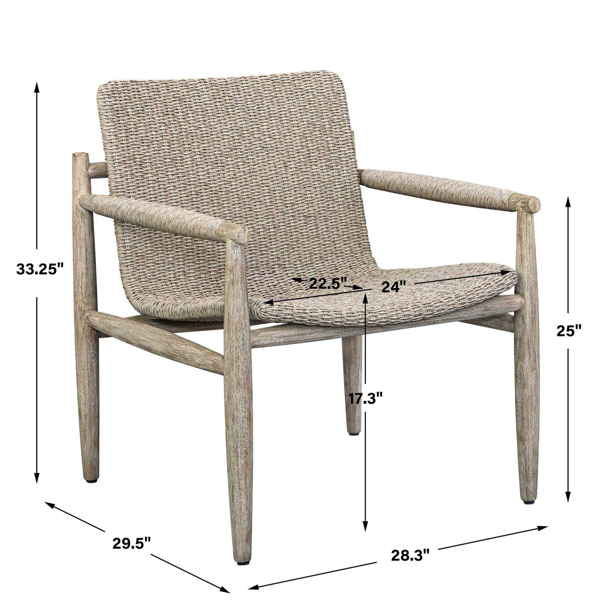 Sumba Wicker Outdoor Lounge Chair - Gray by Uttermost - View 13