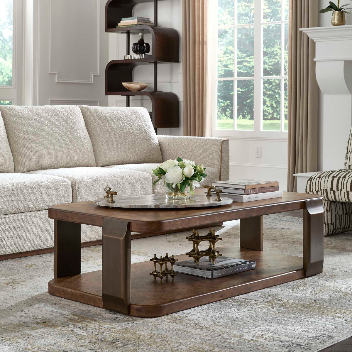 Vance Coffee Table Mappa Burl - Dark Brown by Uttermost - View 2