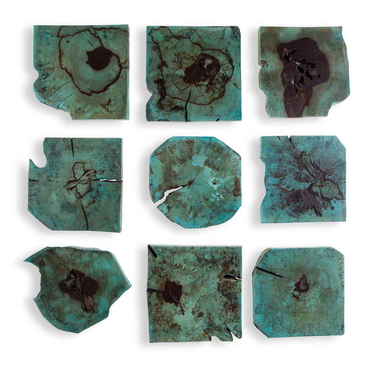 Bahati Wood Wall Decor (Set of 9) - Blue by Uttermost - View 1