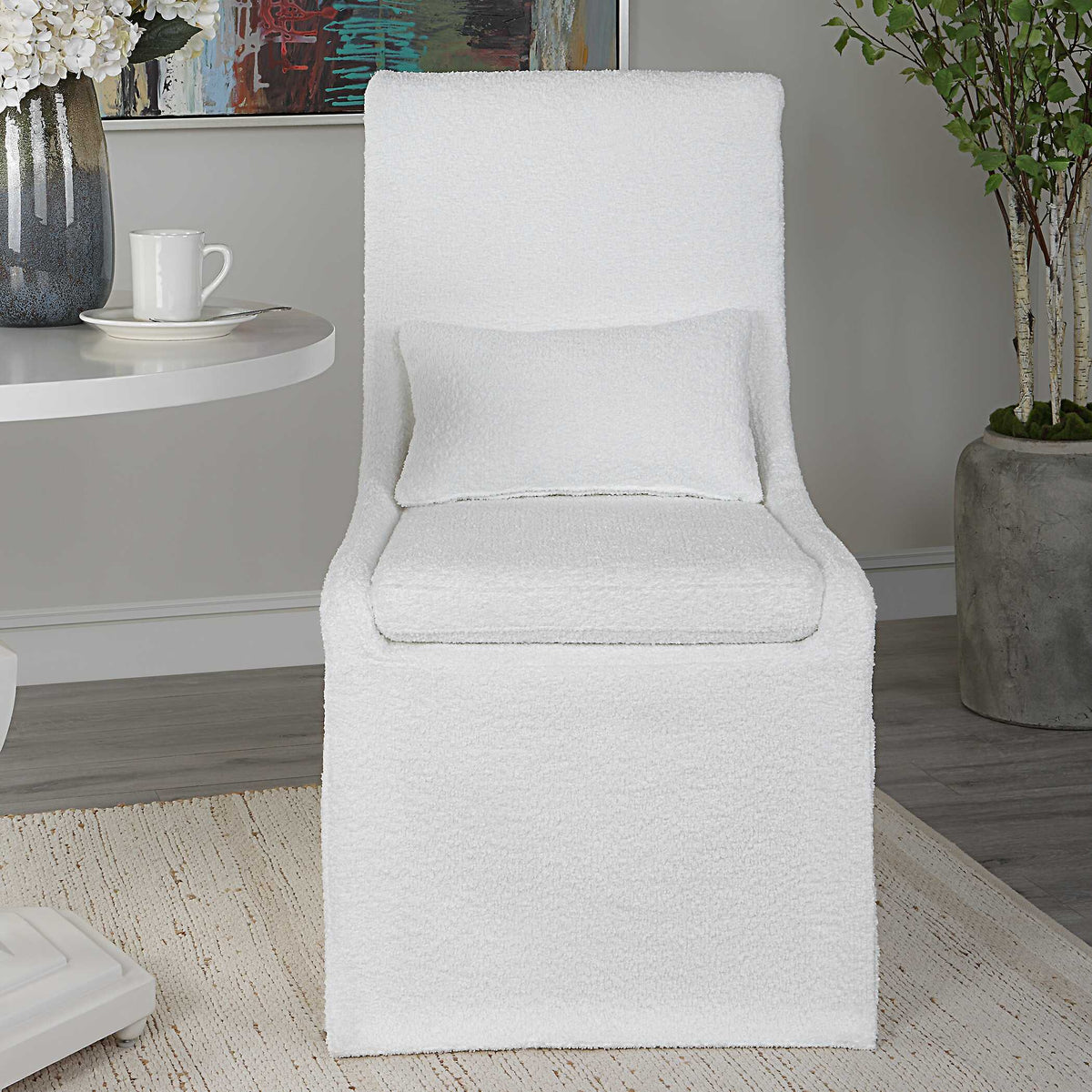 Coley Armless Chair - White by Uttermost - View 2