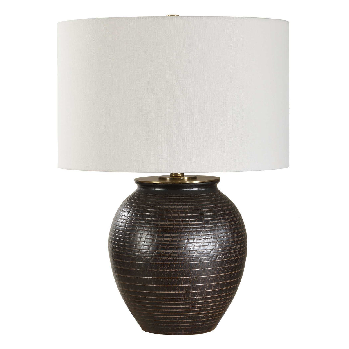 Hawkins Ribbed Table Lamp Bronze - Black by Uttermost - View 3