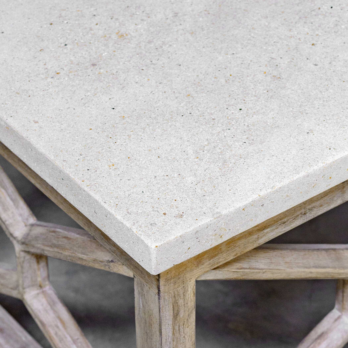 Catali Stone Coffee Table White & Light Brown - White / Light Brown by Uttermost - View 6