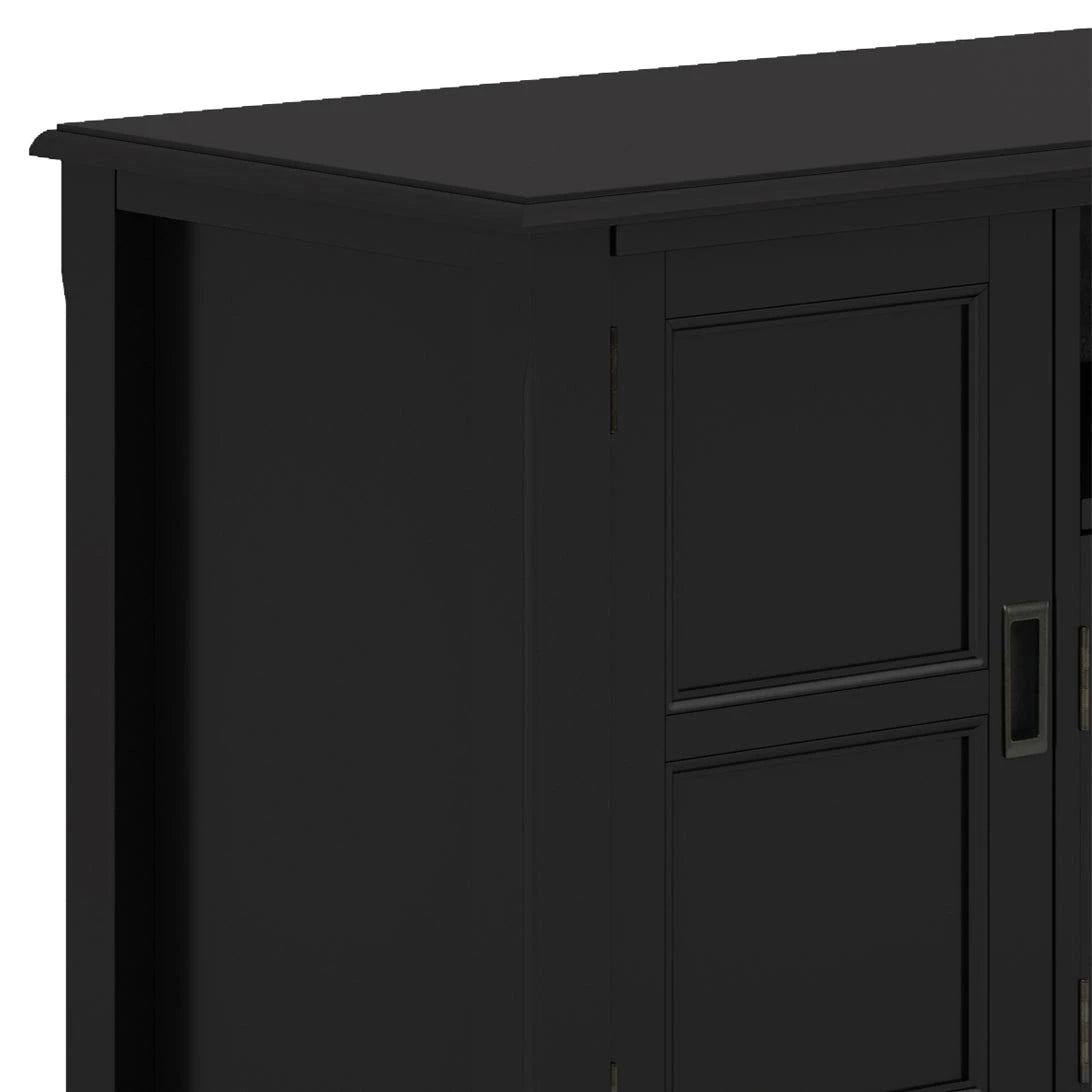 Burlington 72 inch Wide Solid Wood TV Stand in Black For TVs up to 80 inches - sold by Home Elegance USA