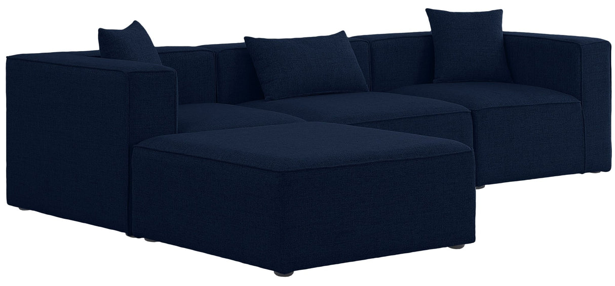 Cube - Modular Sectional 4 Piece - Navy - Fabric | Home Elegance USA
