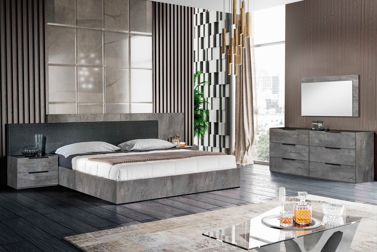 Queen Ferrara - Modern Volcano Oxide Grey Bed - View Image 1