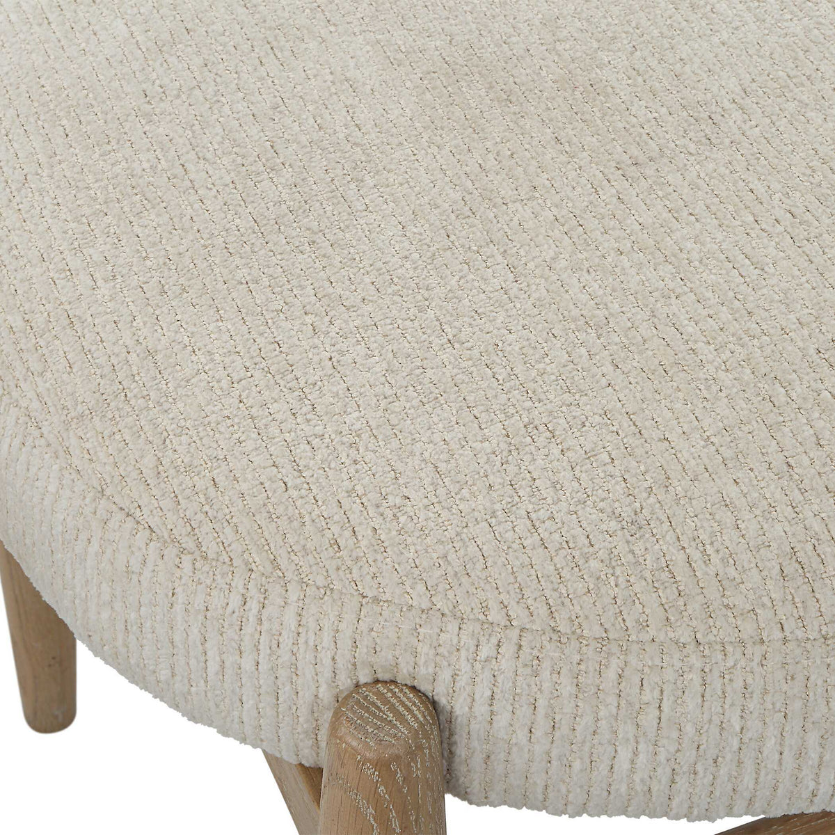 Acrobat Off-White Small Bench - Light Brown / White by Uttermost - View 6