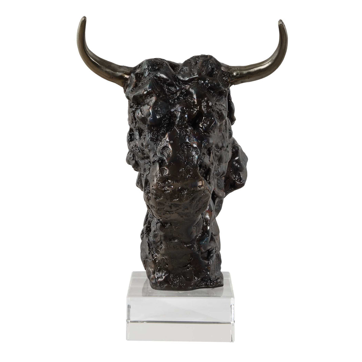 Bison Bust Bronze Sculpture by Uttermost - View 4