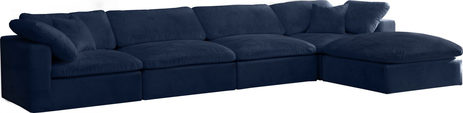 Cozy - Modular Sectional 5 Piece Cloud - Navy | Home Elegance USA