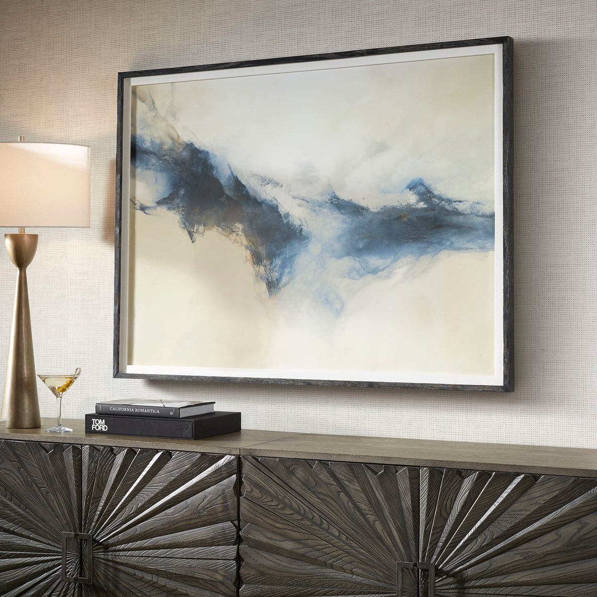 Terra Nova Abstract Framed Print - Beige / Blue by Uttermost - View 2
