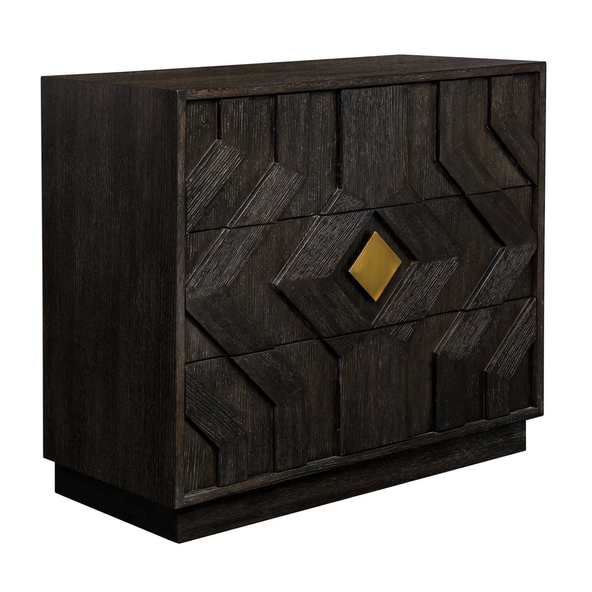 Faulkner 3 Drawer Modern Chest - Black by Uttermost - View 3