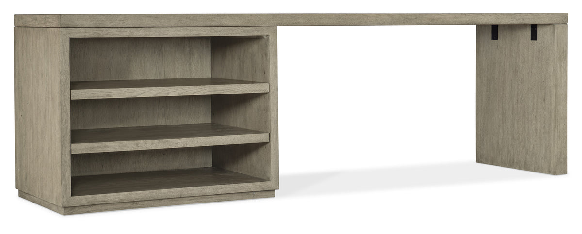 Linville Falls 96" Desk With Open Desk Cabinet - Gray by Hooker Furniture - View 1
