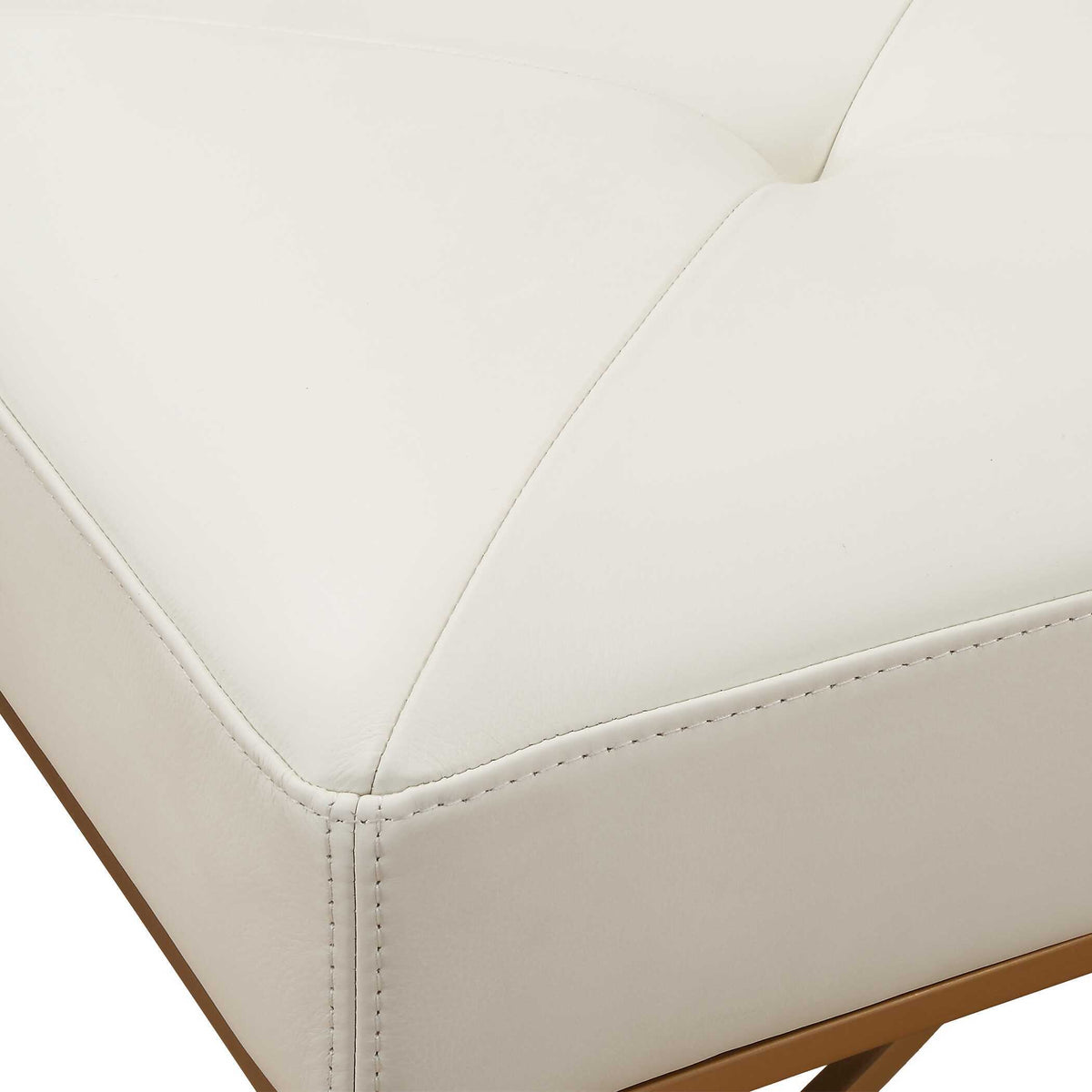 Swale Ivory Leather Bench - Beige by Uttermost - View 6