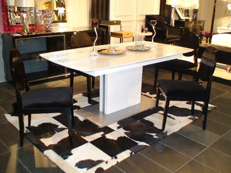 A&X Centro Modern White Crocodile Dining Table | Home Elegance USA
