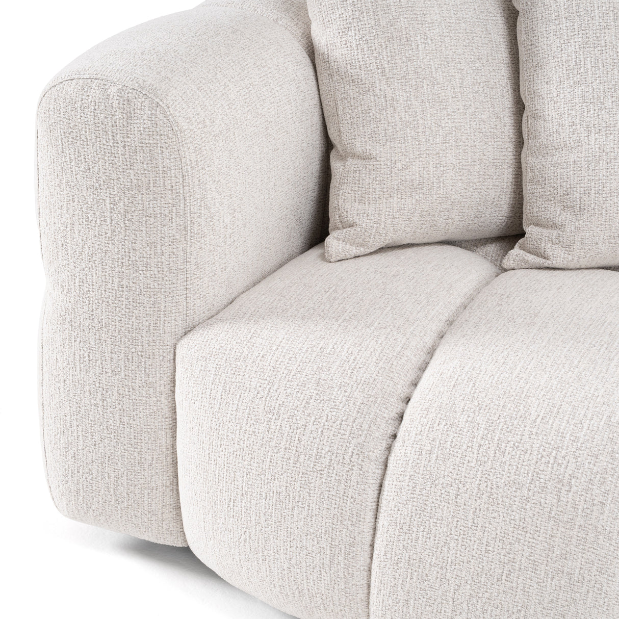 Freya - Modern Beige Fabric Sectional Sofa w/ Console - View Image 1