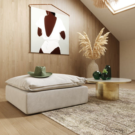 Divani Casa Garman - Modern Light Grey Ottoman | Home Elegance USA