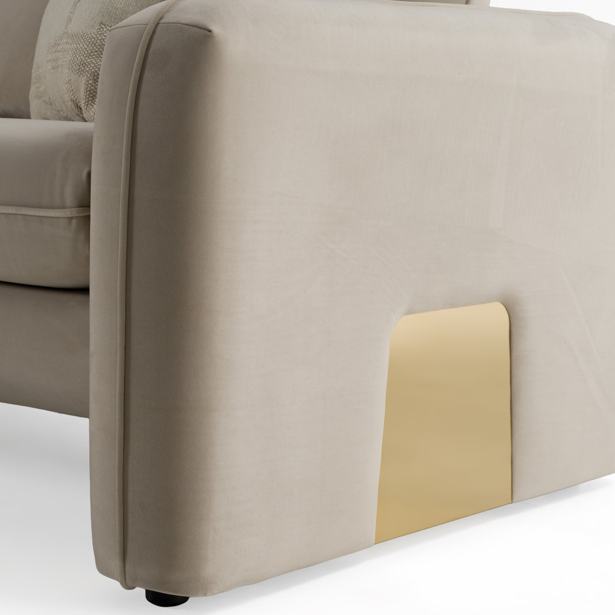 Gaston - Modern Beige Velvet Sofa - View Image 1